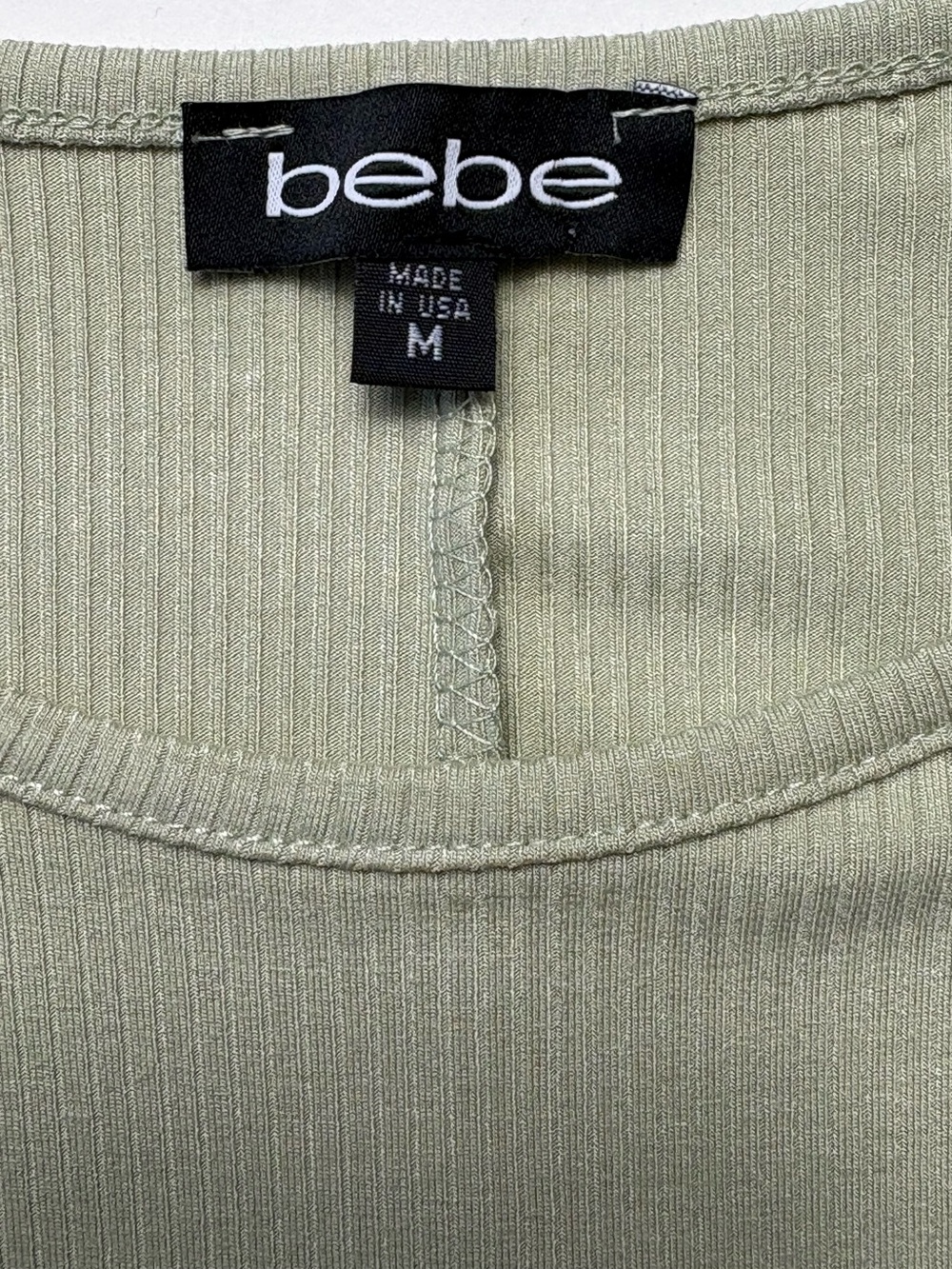 NWT Bebe Ribbed A-Line Maxi Tank Dress Light Olive Green M - Picture 10 of 14